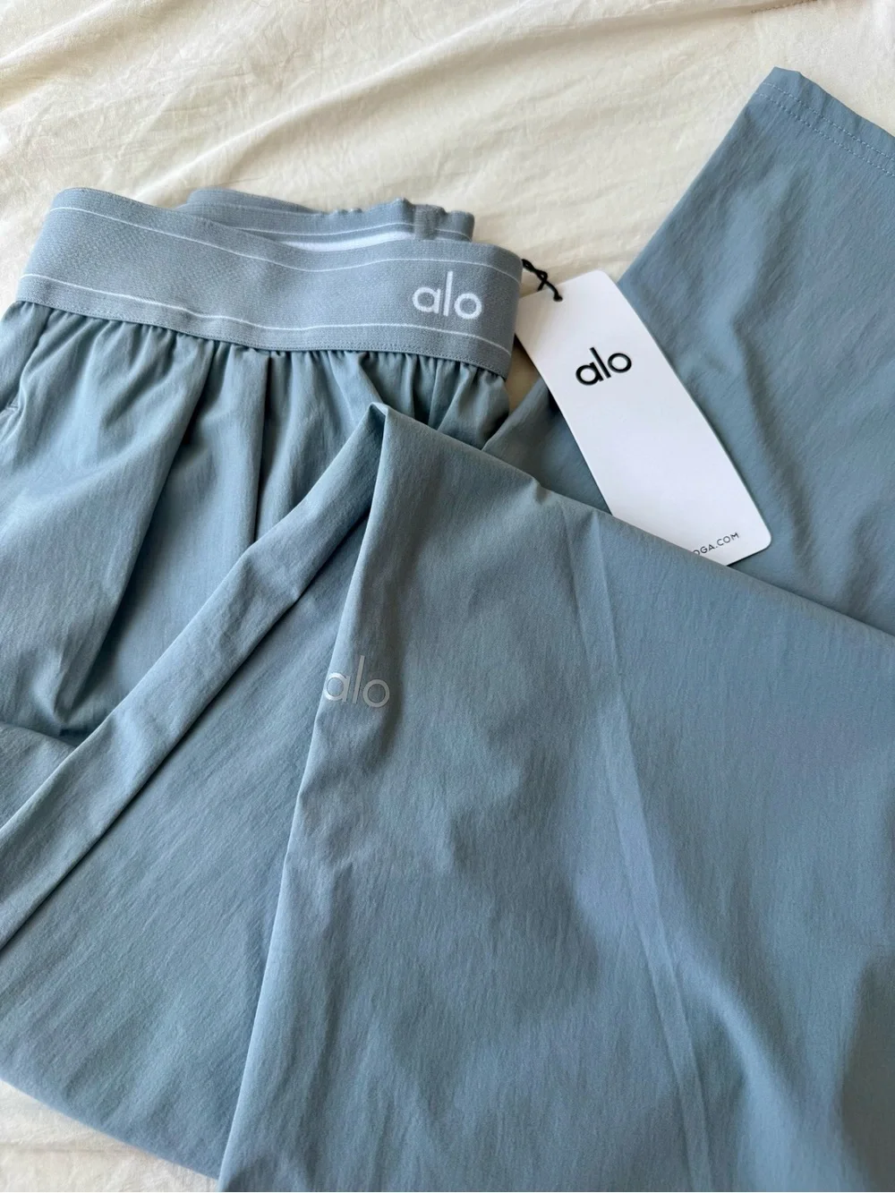 Alo Yoga Suit Up Trouser Wide Leg Pleated Pants Sage Sz M